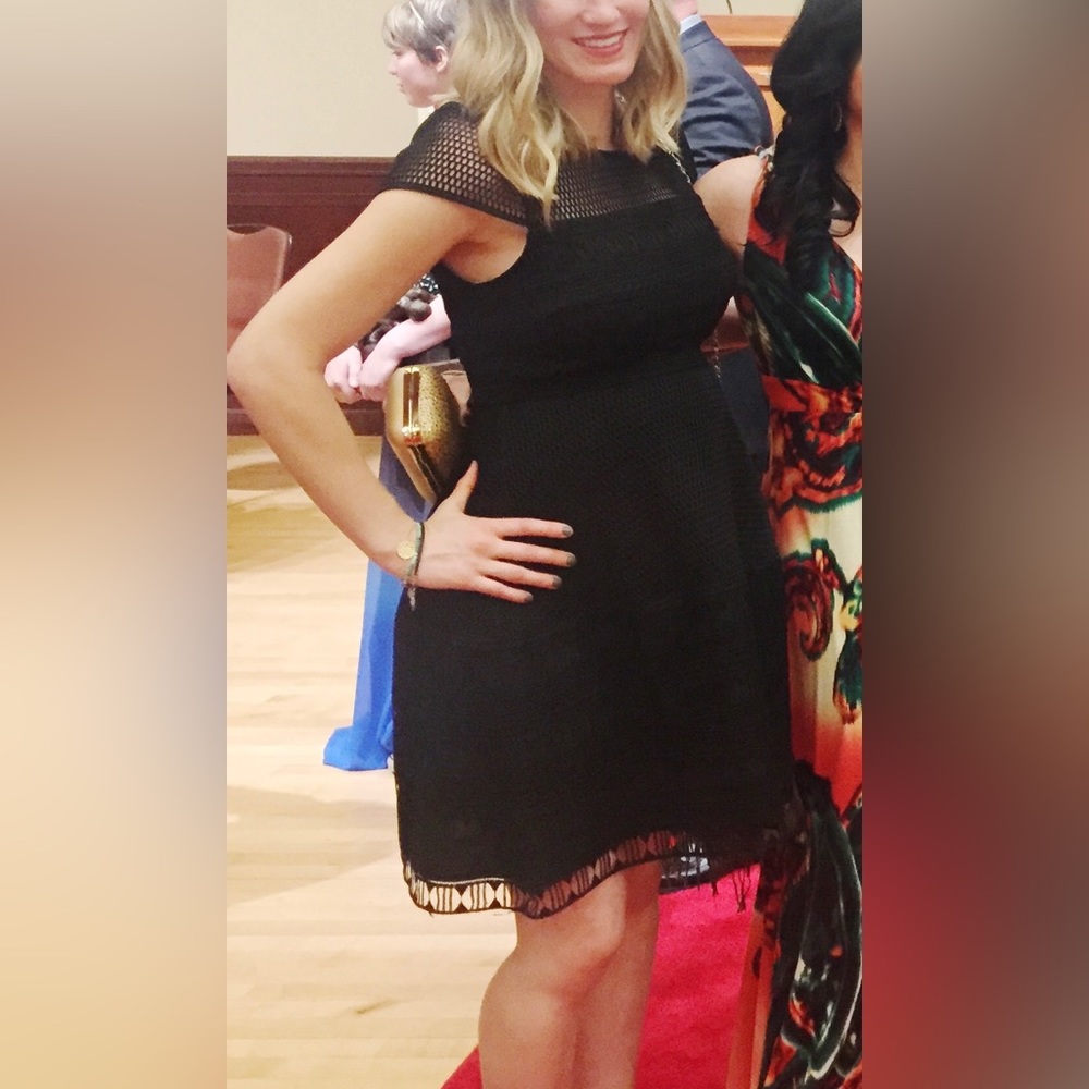❄️Holiday Dress❄️ Nicole Miller Black Eyelet Cocktail Dress A-Line